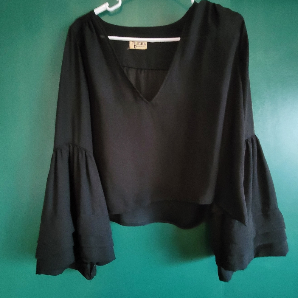 Show Me Your Mumu BOHO Flair Cropped Shirt Size S
